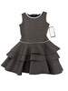 Dolls and Divas - Light Grey Scuba Sleeveless Tucker 1 Dress with 3 Tier Skirt