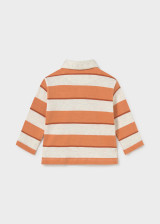 Mayoral Boy Long Sleeve Stripes Polo - Brick Red (2103-55)