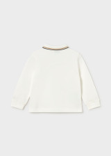 Mayoral Infant Boy Long Sleeve Smooth Detail Polo - Ivory (2105-38)