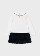 Mayoral Girl Velvet Skirt Set with Strass - Black (4936-010)