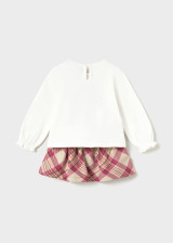 Mayoral Girl Plaid Skirt Set - Raspberry (2953-047)