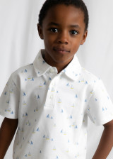Mayoral - S/S Polo White Olive 3101