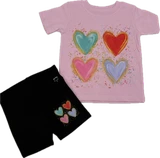 Frenzy - 2pc Set SWK Exclusive Pink Heart Tee w/Mayoral Cyclist Short