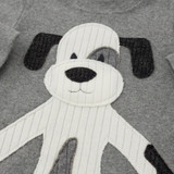 Oh baby! Two Piece Set - Large Puppy Cream Applique - Coal