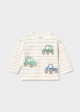 Mayoral Boy Long Sleeve T-shirt Stripes and Print - Col. Mole (2011-046)