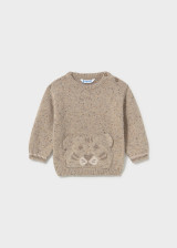 Mayoral Boy Face Motif Sweater - tweed (2374-055)