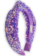 Purple - Kids Knot Headband - Sequin Knotted Hair Band Accessories