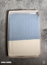 Bimbalo - Italian Import Velour Blanket with Blue cable 8179