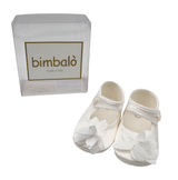 Small World - Italian Import Bimbalo Shoes White with Flower detail  P24