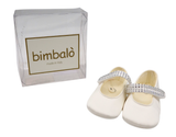 Small World - Italian Import Bimbalo Shoes White Rhinestone Strap Shoes P24