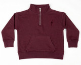 Mish E26538-BURGUNDY 1/4 Zip Sweatshirt