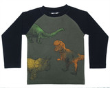 Mish E26514-OLIVE Spray Dino Long Sleeve Shirt