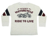Mish E26507-OATMEAL Moto Taping Thermal Long Sleeve Shirt