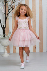 Ooh! La La! Couture - Lace Bodice Tulle Dress Pink - SW-102