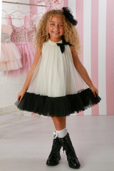Ooh! La La! Couture - Tulle Dress Ivory and Black - SW-04