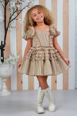 Ooh! La La! Couture - Tiered Ruffle Dress Gold - SW-100