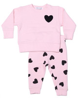 Little Mish Chenille Heart 2 Piece Set - Pink SW-4805
