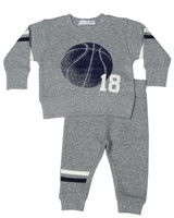 Little Mish Varsity Number 2 Piece Set - Heather SW-3802