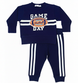 Little Mish Varsity Football Game Day 2 Piece Set - Navy SW-3800