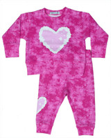 Little Mish Tie Dye Element 2 Piece Toddler Set - Fuchsia SW-4807