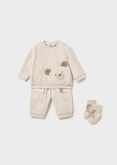 Mayoral Infant Boy 2-Piece Corduroy Knit Tracksuit - Heather Milk (2669-32)