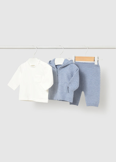 Mayoral Infant Boy Knit 3 Piece Set - Sky (2507-18)