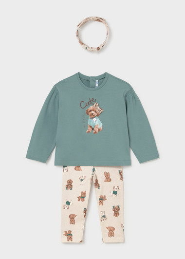 Mayoral Infant Girl Leggings and Headband Set - Lagoon (2780-68)