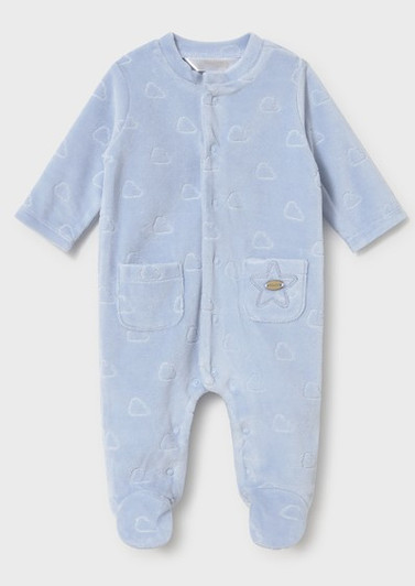 Mayoral Boy Velour Onesie - Sky (2765-078)