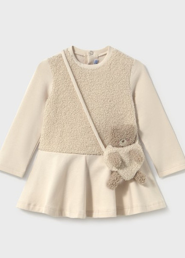 Mayoral Girl Combined Dress with Bag - Light khak (2904-093)
