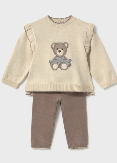 Mayoral Girl Knit Pants Set - brown vi (2557-032)