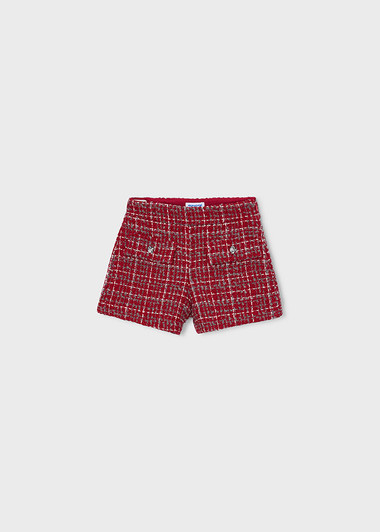 Mayoral Girl Tweed Shorts - Red (4230-038)