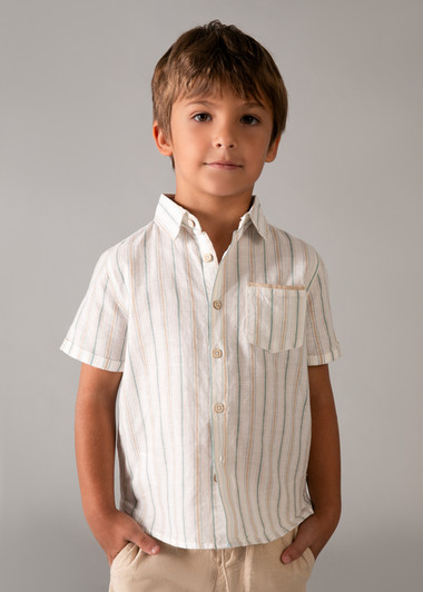 Mayoral - 2pc Linen Suiting Bermuda Set Mocha 3217