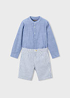 Mayoral - 2pc Linen Suiting Bermuda Set Indigo 3216