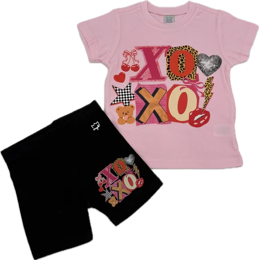 Frenzy - 2pc Set SWK Exclusive Pink XoXo Tee w/Mayoral Cyclist Short