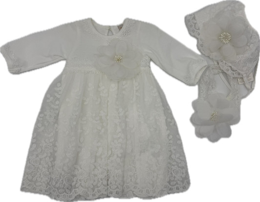 Princess Daliana - 3pc Set Dress, Headband & Bonnet 90180