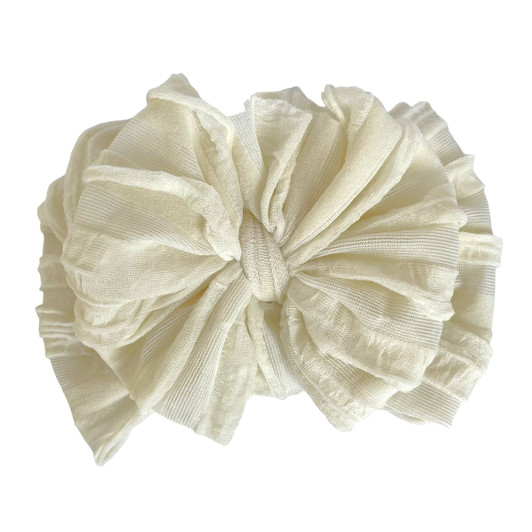 Rockin Royalty - Ruffled Headband Ivory