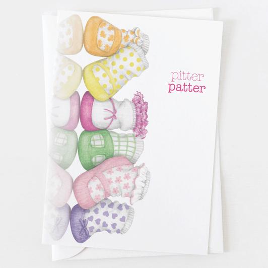 Pitter Patter Girl Baby Greeting Card C_1619