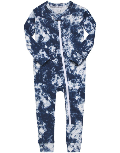Cotton 2-Way Zip Baby Infant Footie Pajama-Prism Navy