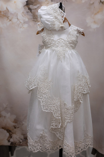 Piccolo Bacio - Couture Christening Gown - Maxine - Silk