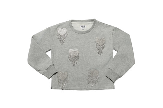 Mia NY Bling Sweatshirt Heather Gray SW-235
