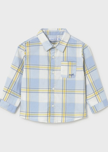 Mayoral Boy Long Sleeve Checked Shirt - rain (2112-069)