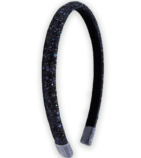 Black - Glitter Headband - Thin Hairbands for Kids