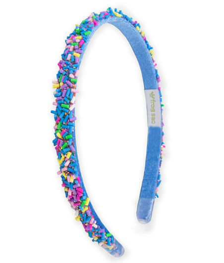 Blue - Thin Sprinkle Headband - Non Slip Hair Accessories for Kids