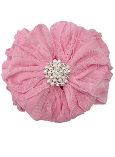 Pearl Ruffled Headband: Bubblegum