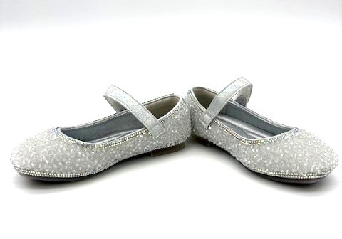 Doe a Dear - Clear Stone Flat Shoes 9995 Silver