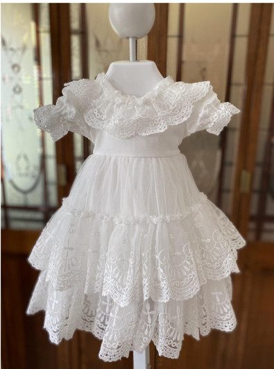 Bebe Gabrielle - Lace Layers Skirt over Romper - Off White SW-3667-2