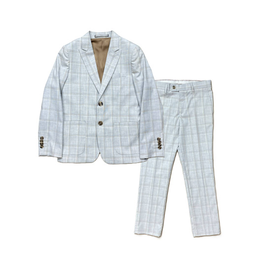 Isaac Mizrahi - 2pc Gray Plaid Suit 2790