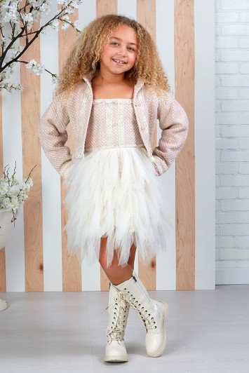 Ooh! La La! Couture - Tweed Jacket Pink Tweed - SW-112JKT