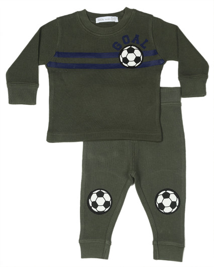Little Mish Soccer MVP 2 Piece Set - Olive SW-3803