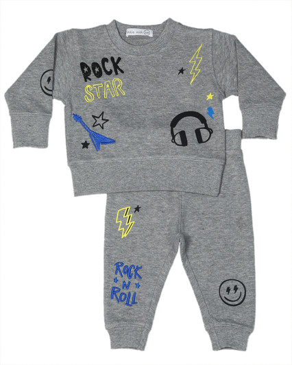 Little Mish Rock Doodles 2 Piece Set - Heather SW-3804
